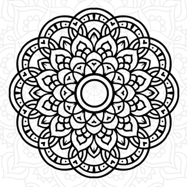 Disegno vettoriale mandala per pagina da colorare