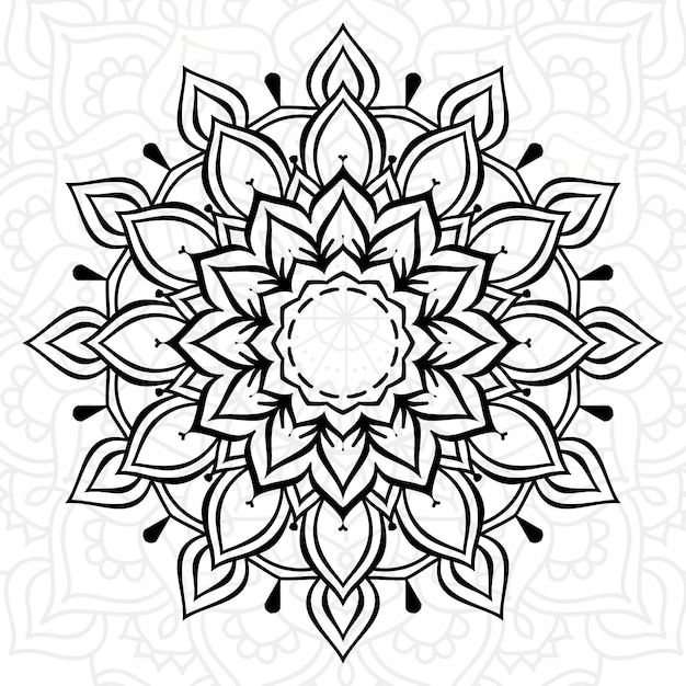 Vector mandala design for coloring page