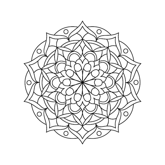 Vector mandala kleurplaat rond patroon voor volwassen kleurboek en meditatief proces