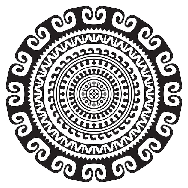 Vector Mandala Ronde ornament in etnische stijl Hand tekenen