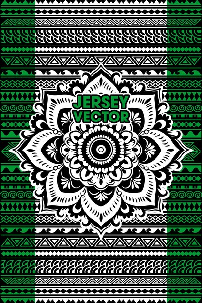 Vector vector mandala and seamless tribal tattoo element for sport jersey design