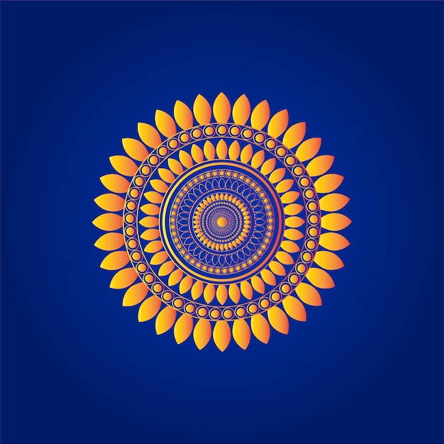 Vector mandala with blue gradient background