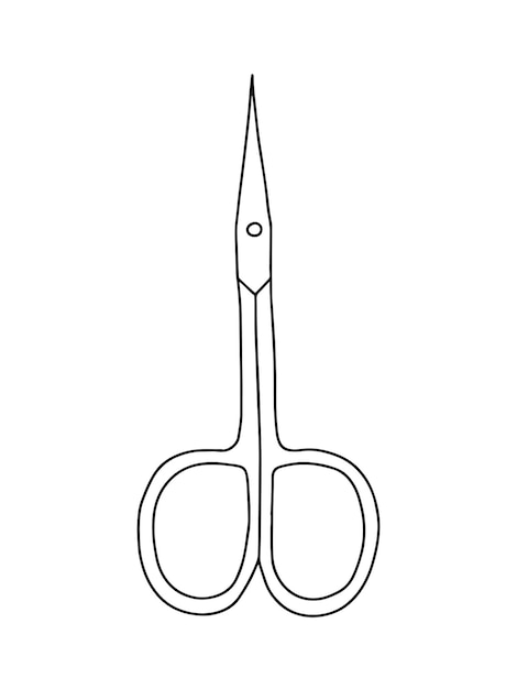 Vector manicure scissors doodle illustration Hand drawn scissors for manicure and pedicure illustration