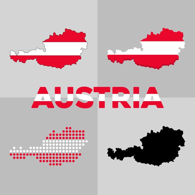 Vector map of Austria. Austria country silhouette and borders. Vector