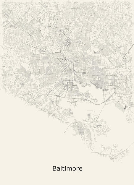 Vector map of baltimore maryland usa