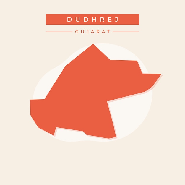 Vector map of Dudhrej illustration