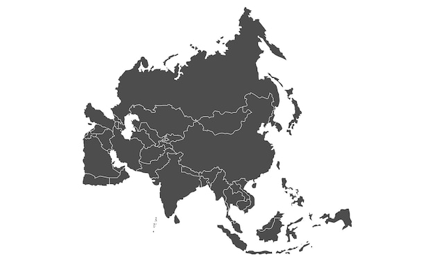 Mappa vettoriale dell'asia orientale