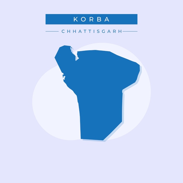 Vector vector map of korba illustration
