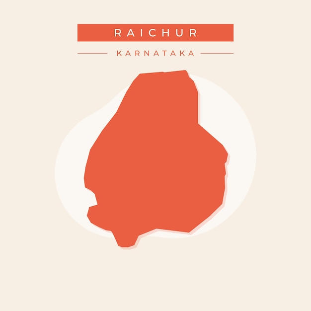 Vector vector map of raichur illustration