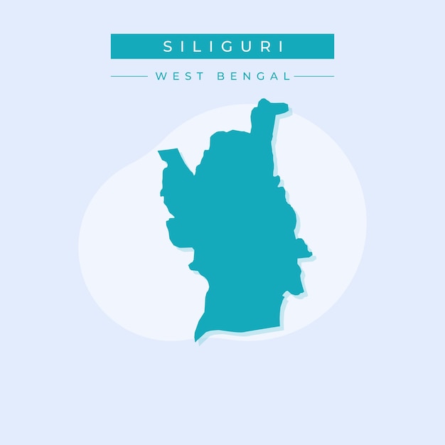 Vector map of Siliguri illustration