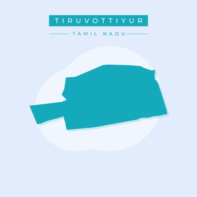 Vector vector map of tiruvottiyur illustration