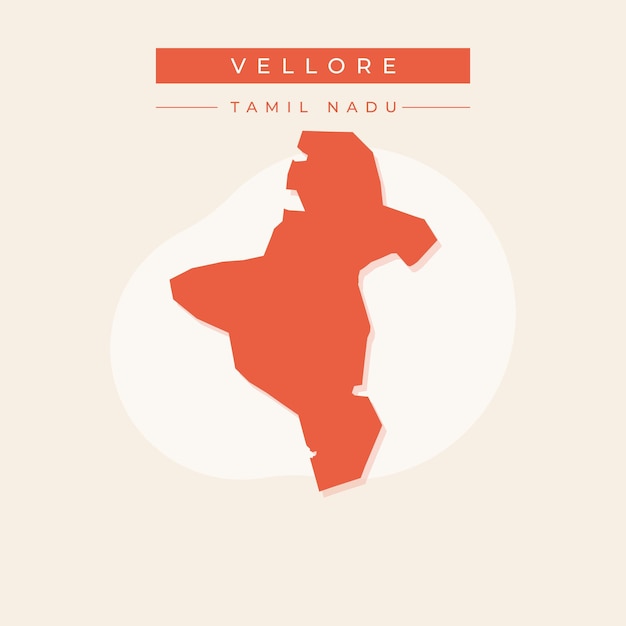 Vector vector map of vellore illustration