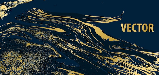 Vector marble blue and gold texture