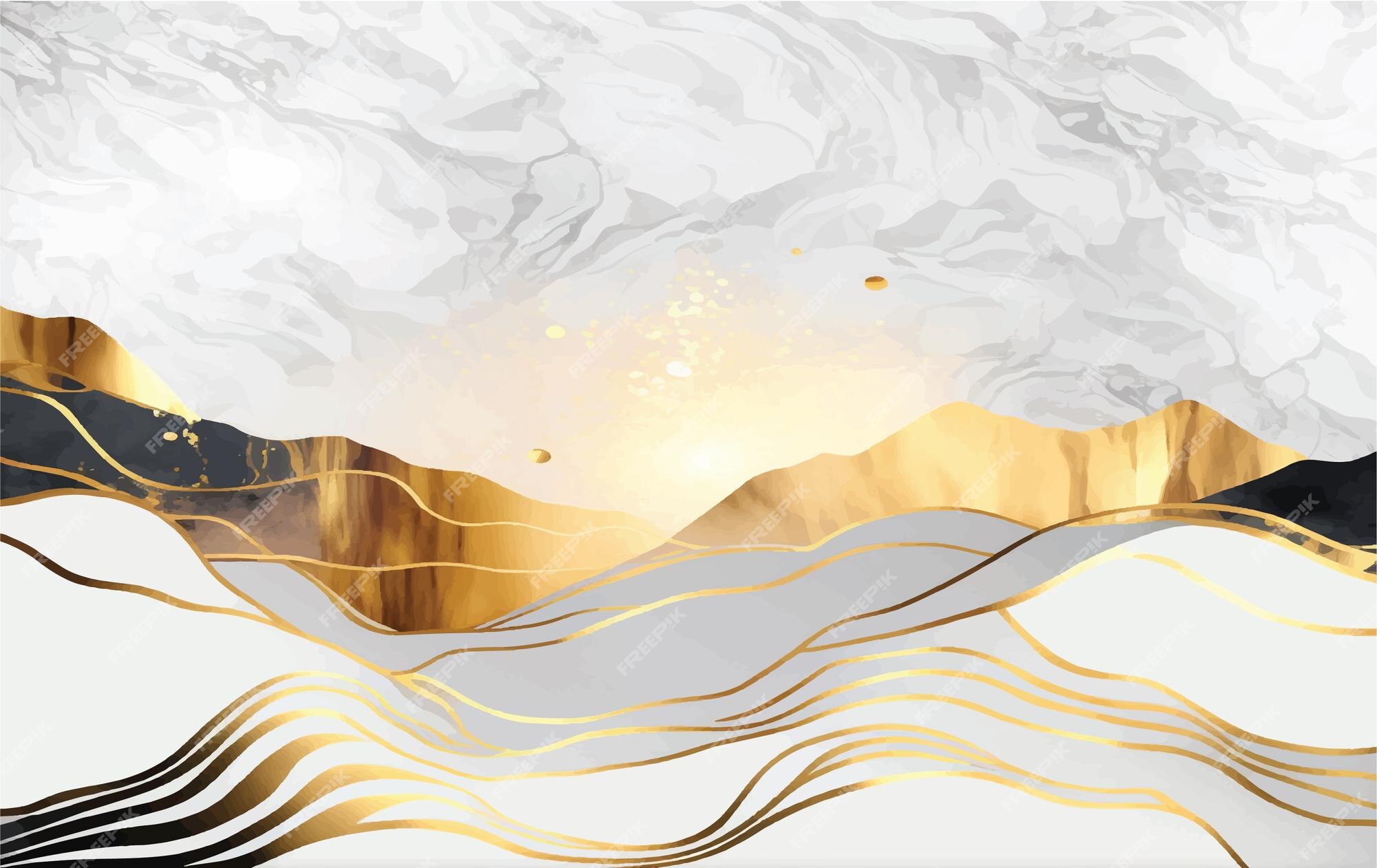 Premium Vector | Vector marble and gold background