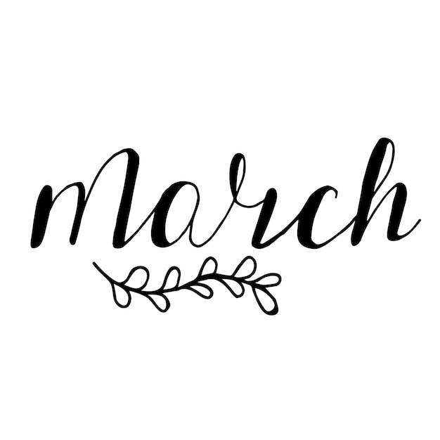 Vector March lettering Spring lettering