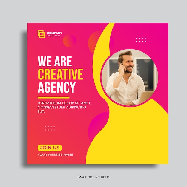 Vector marketing agency social media post template