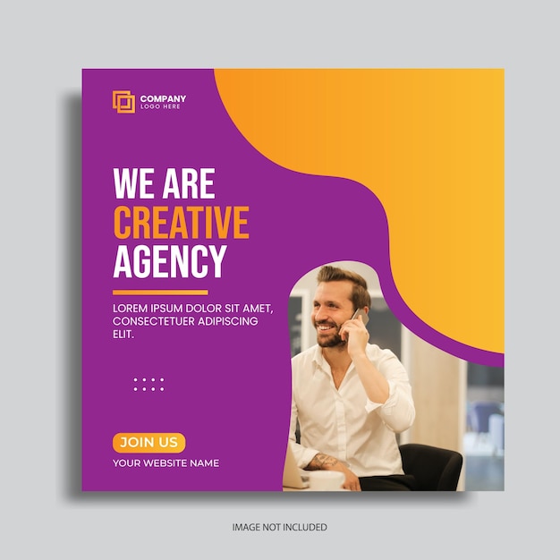 Vector marketing agency social media post template