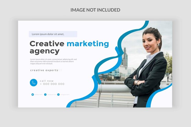 Vector marketing agency web banner design