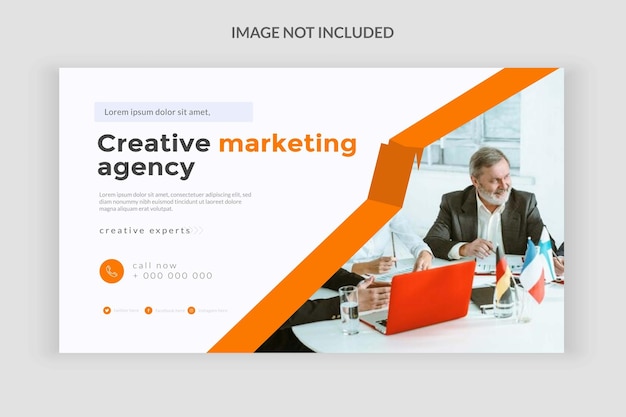 Vector marketing agency web banner design