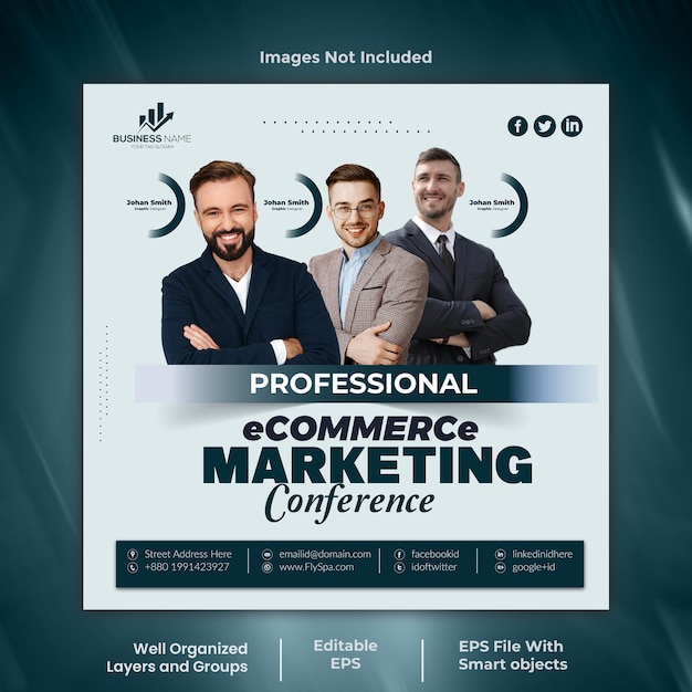 vector marketing business squared flyer template