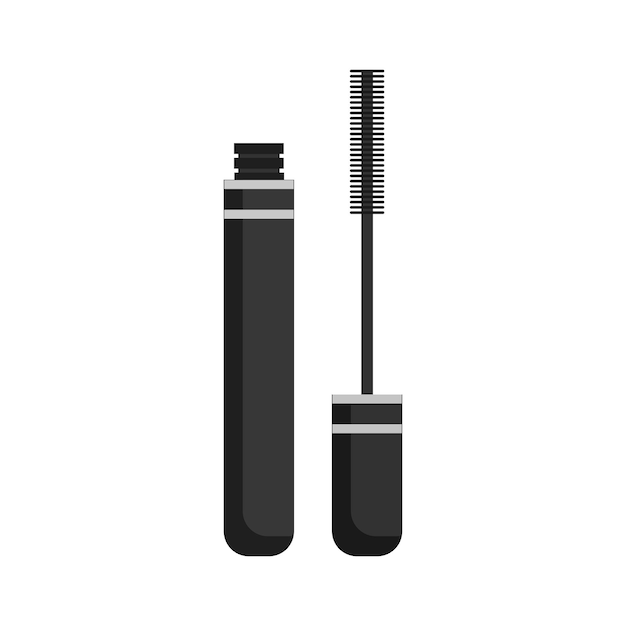 Vector mascara for eyes icon open tube of mascara icon