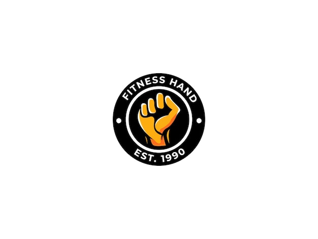 Vector vector mascot fitness hand logo design