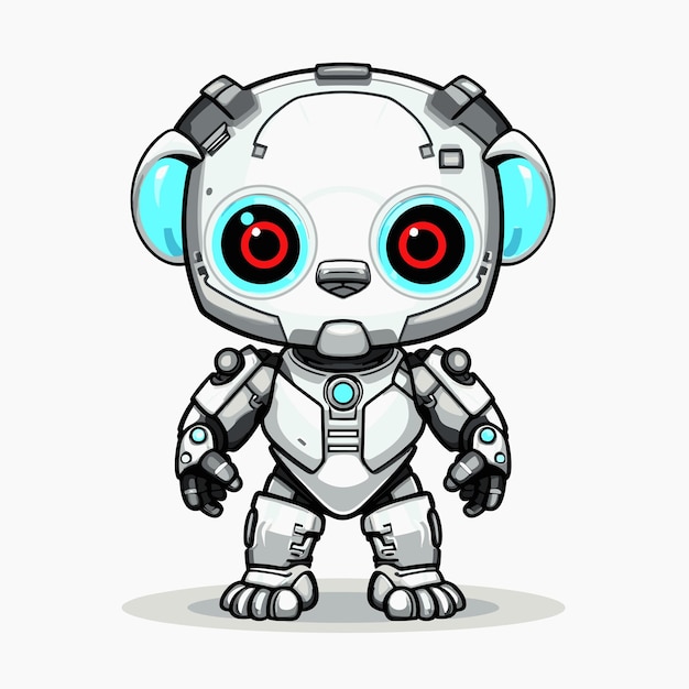 vector mascot logo cute Cyborg Panda