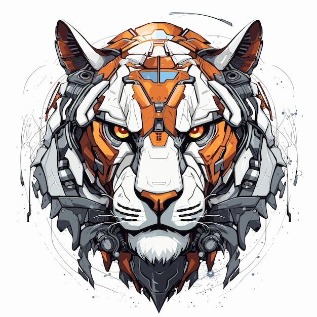 vector mascot logo Cyborg Tiger