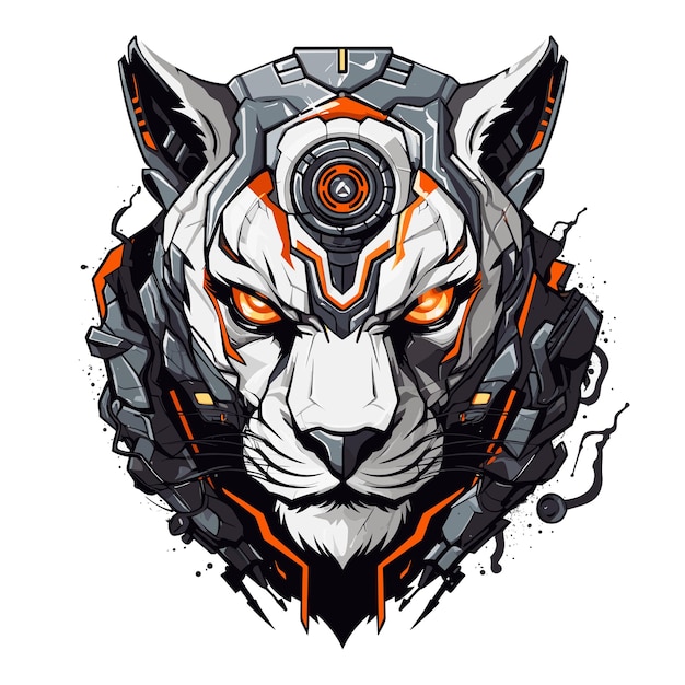 vector mascot logo Cyborg Tiger