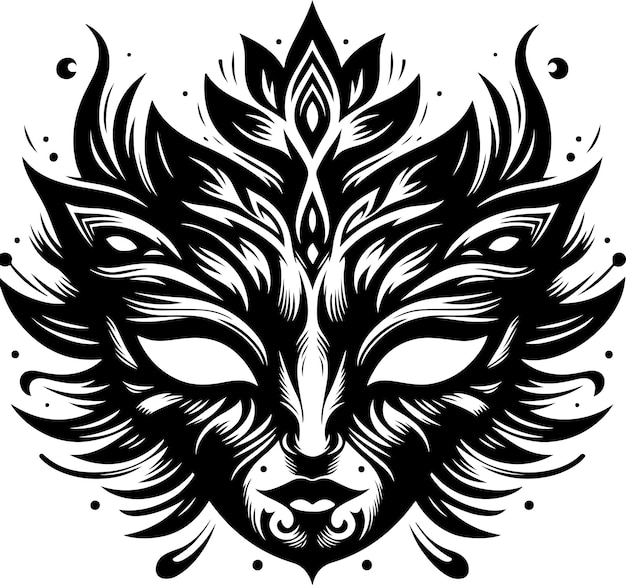 Vector mask tattoo design vector art