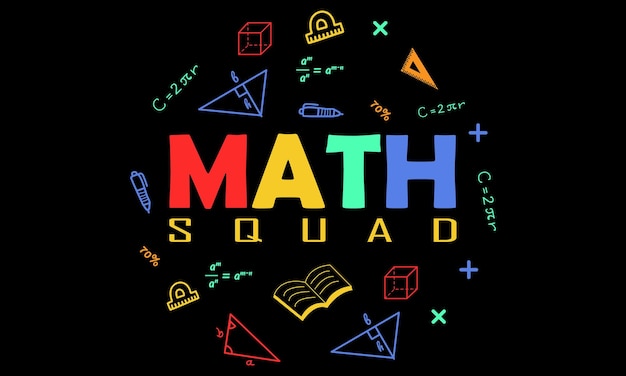 Vector 'Math Squad' Typografie Math Tshirt Design