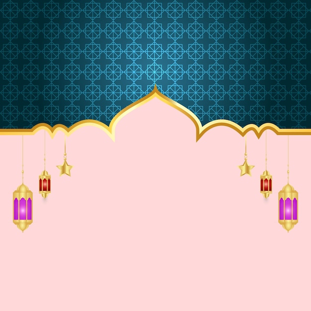 Vector mawlid al nabi arabesque islamic background with arabic ornamental frame