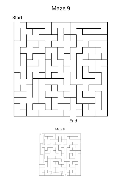 Vector maze puzzle with solution ready to print