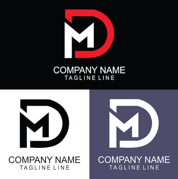 Vector vector md or dm shape creative logo