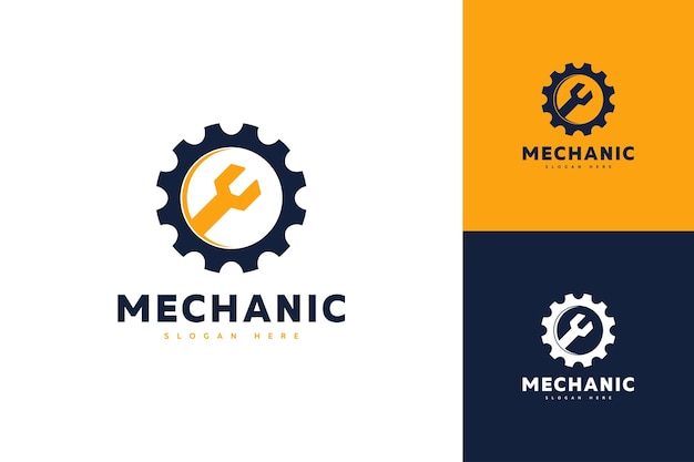 Vector vector mechanische techniek logo ontwerp