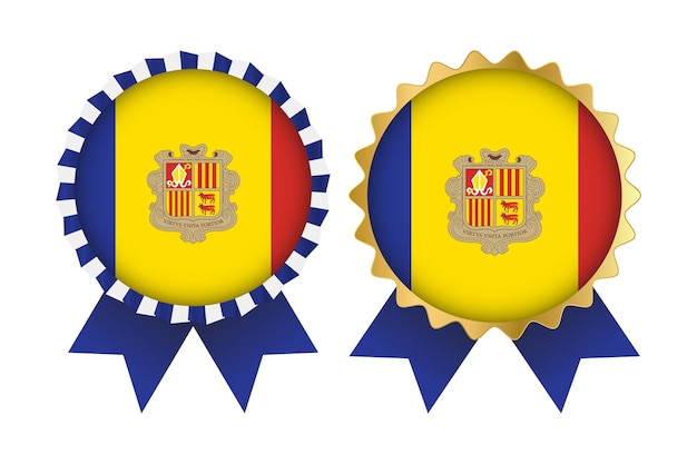 Disegni di set di medaglie vettoriali del modello di Andorra