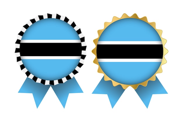 Vettore disegni di set di medaglie vettoriali del modello botswana
