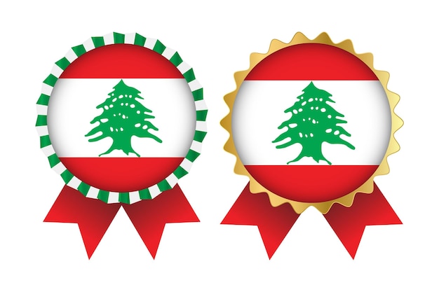 ベクトル レバノンのベクトルメダルセットデザインテンプレート