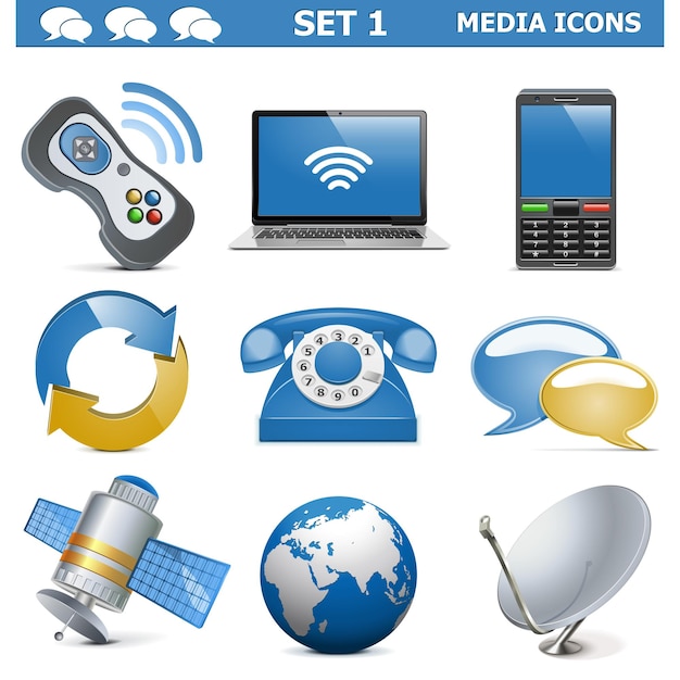 Vector Media Icons Set 1