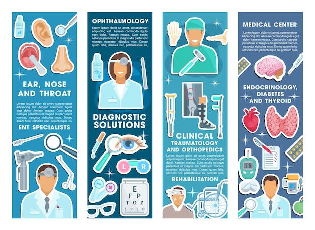 Vector vector medical banners for health medicine