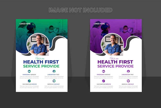 Vector Medical Business Flyer Design Template