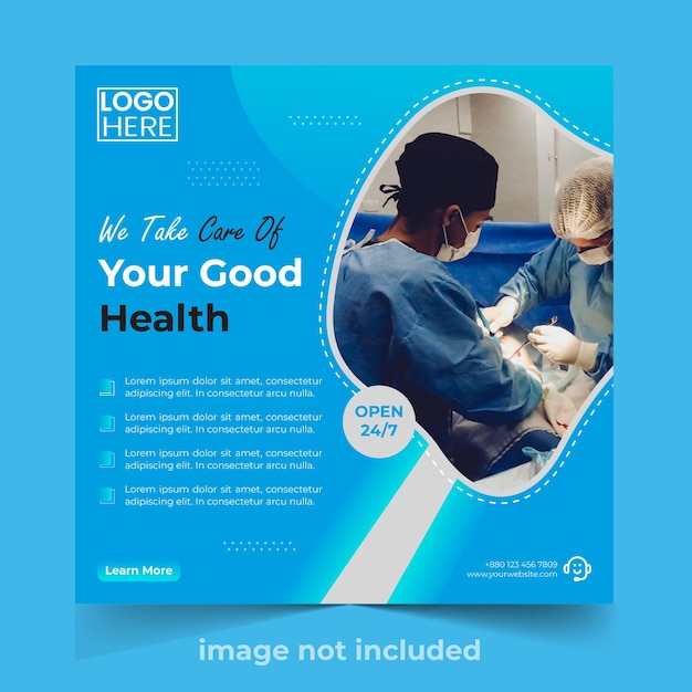 Vector vector medical doctor and healthcare consultant social media instagram post design