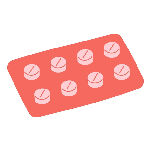 Vector medical first aid kit with pills flat illustration healthcare