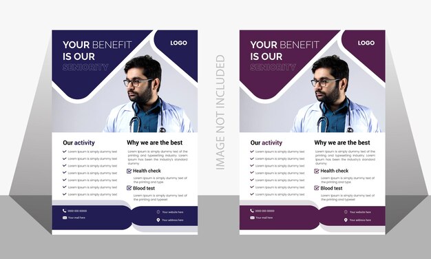 Vector medical flyer design layout concept