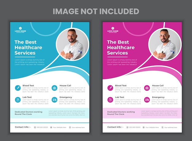 Vector vector medical flyer design template