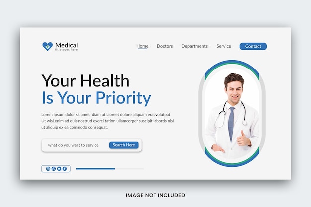 Vector vector medical health landing page ui design template