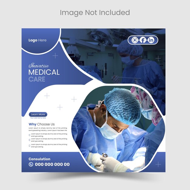 Vector medical health social media and Instagram post banner