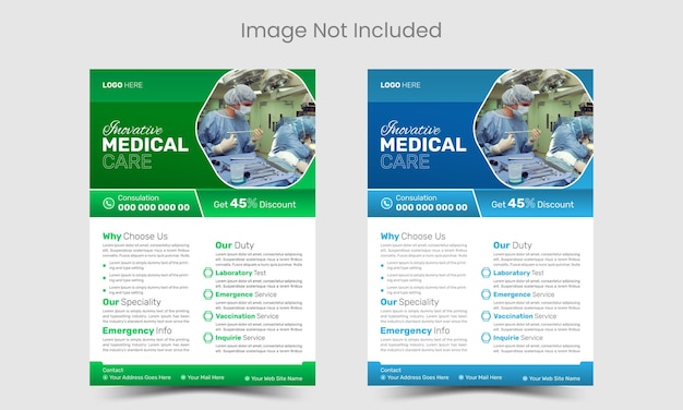 Vector medical and healthcare banner or horizontal banner for social media post