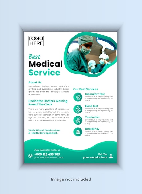 Vector medical healthcare flyer and poster template design