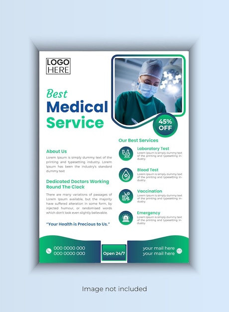 Vector medical healthcare flyer and poster template design